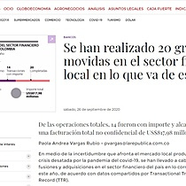 Se han realizado 20 grandes movidas en el sector financiero local en lo que va de este ao